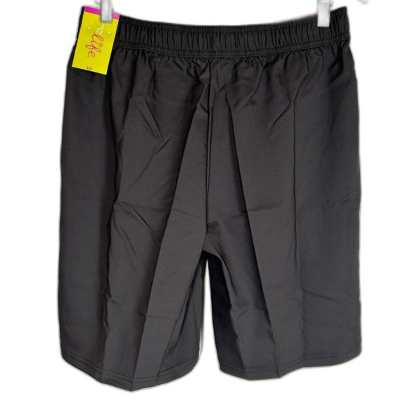 NEW JCP Shorts Black with Pink Trim MT M Tall Ponte Elastic Waist Pockets NWT - Picture 4 of 5